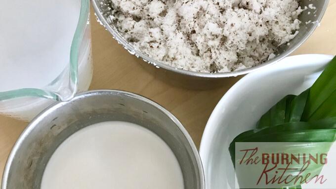 Ingredients to make coconut cream and coconut milk
